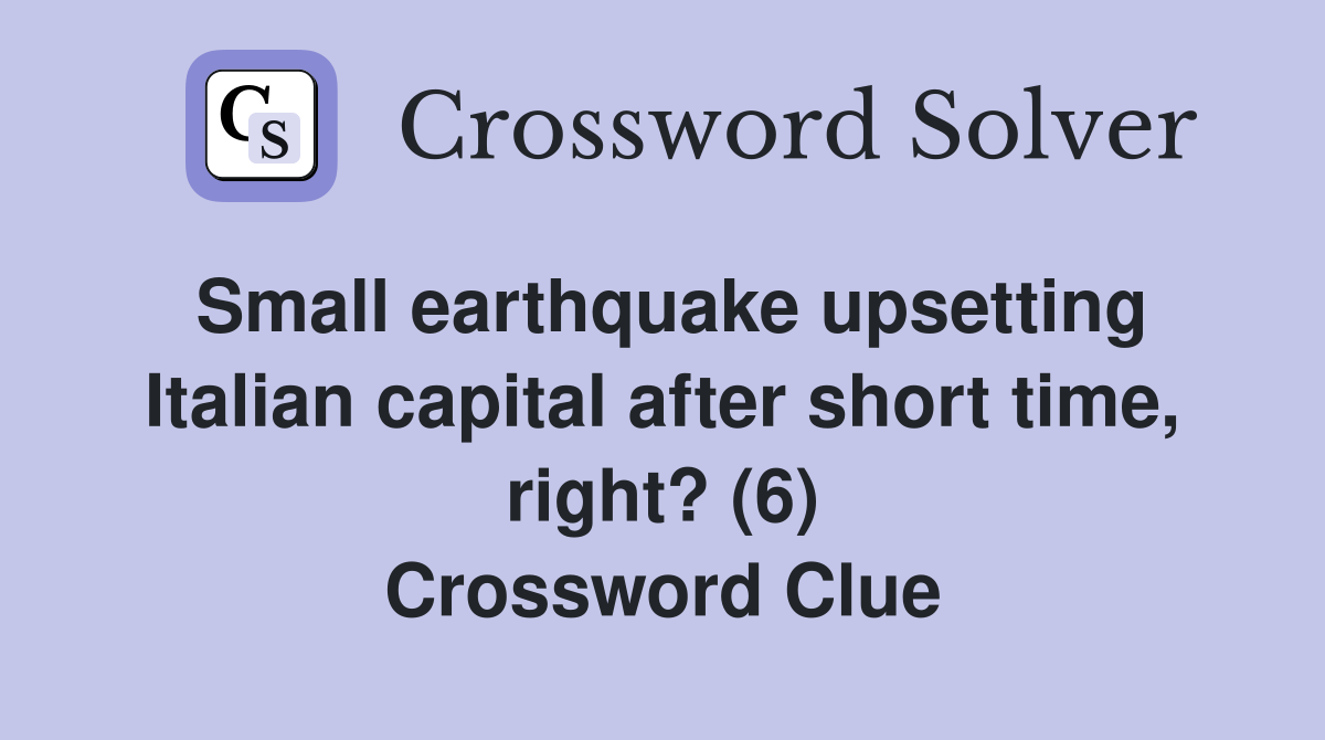 Small earthquake upsetting Italian capital after short time, right? (6
